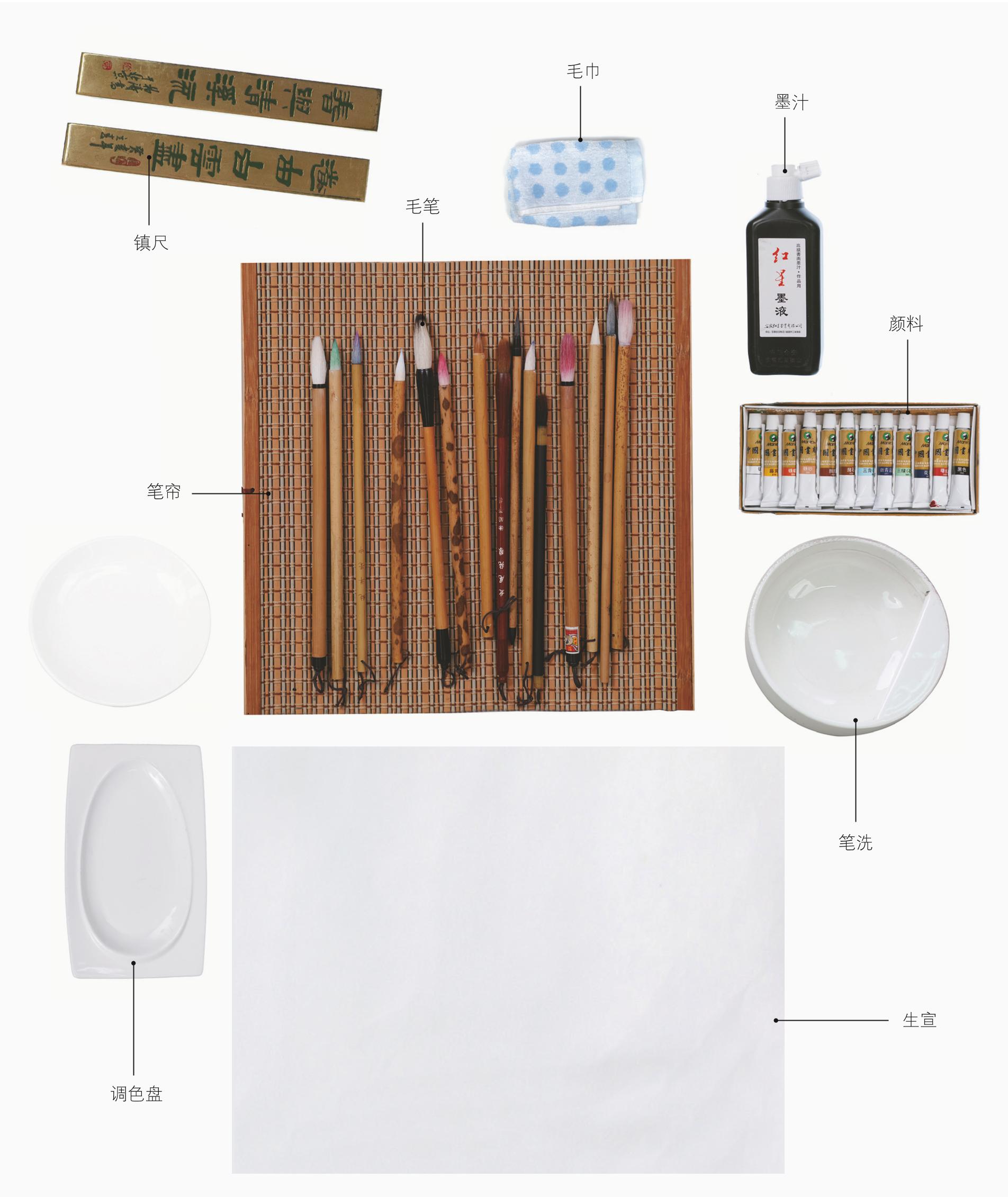 1.6 准备工具 在学习绘画前,需要准备的工具如下