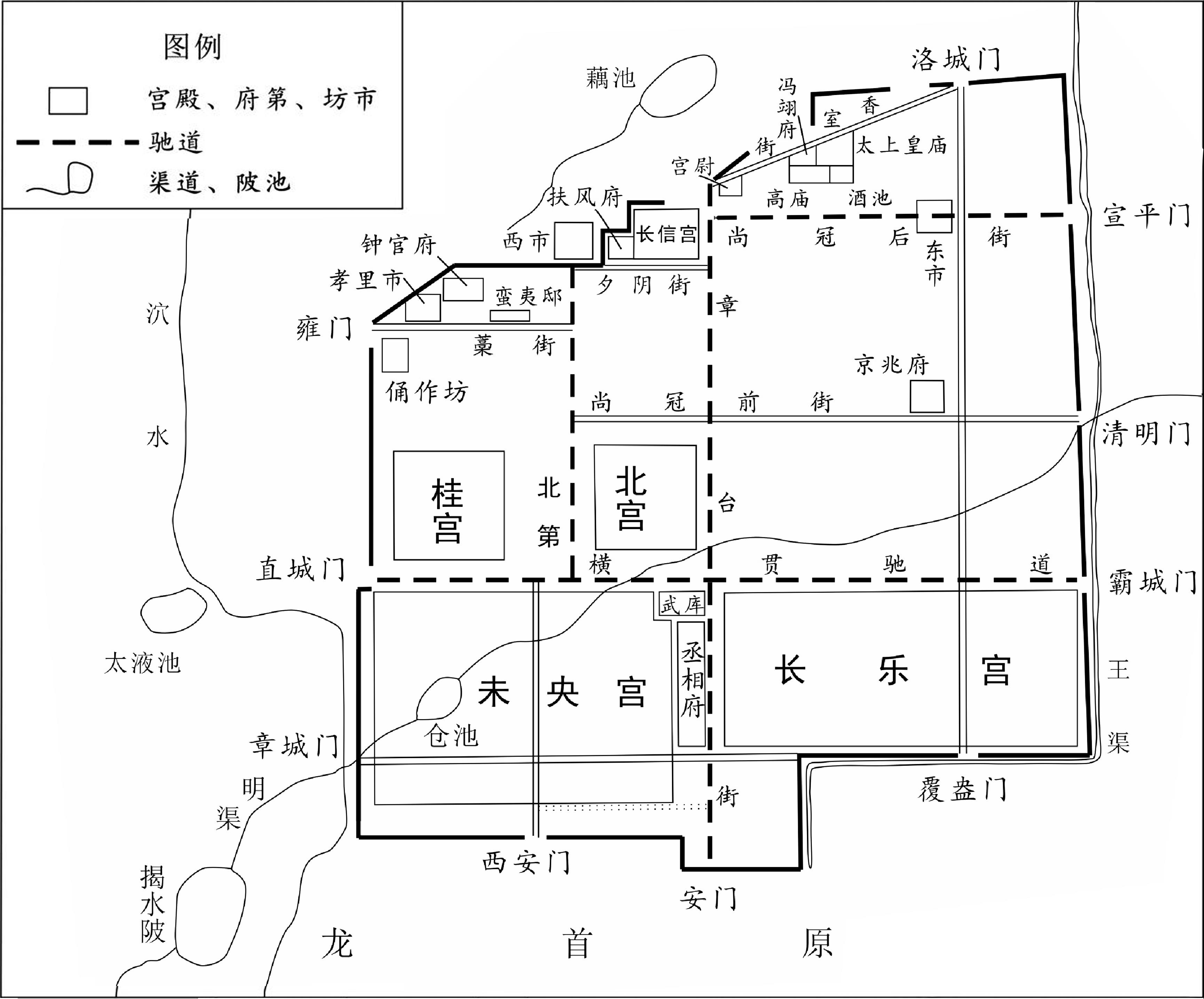 西汉长安城示意图